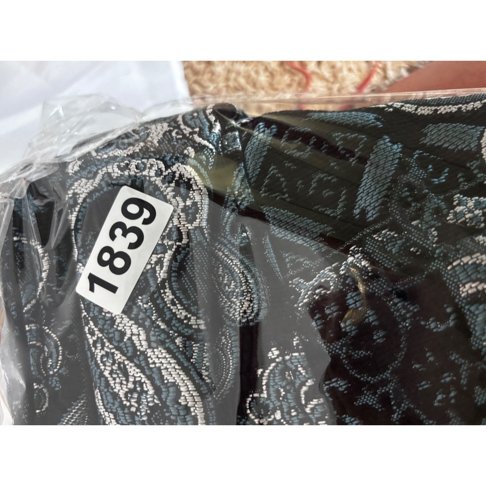 New Christopher & Banks Paisley Jacquard Jacket Blue Metallic black XL Luxury - Picture 9 of 9